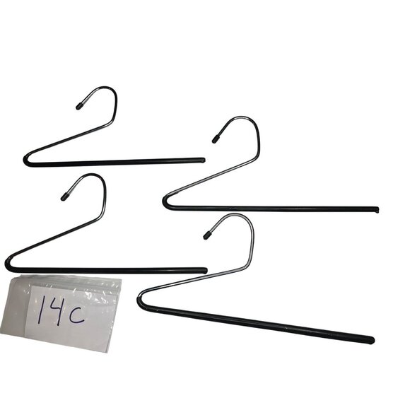 Set Of 4 Black Metal Pants Hangers With Open-Ended Design Space-Saving Closet - Picture 2 of 2